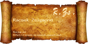 Racsek Zsigmond névjegykártya