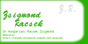 zsigmond racsek business card